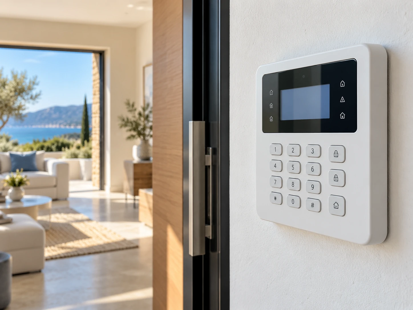 Riviera Protection — Alarmes Alarmes — Clavier d’alarme mural dans une habitation