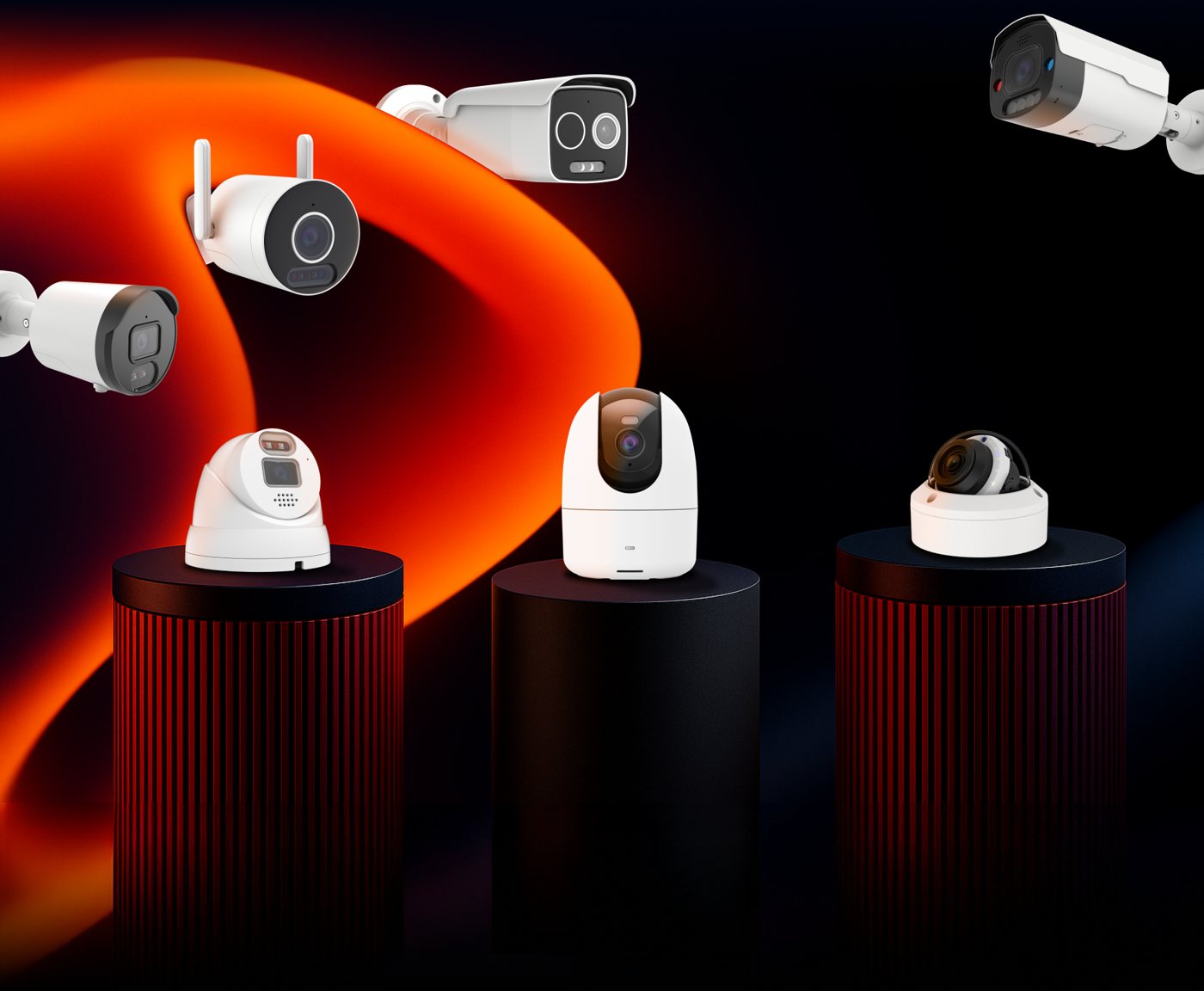 Caméras de vidéosurveillance à intelligence artificielle RISCO VUpoint AI installées par Riviera Protection