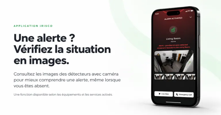 Application iRISCO : consultation des images des détecteurs avec caméra après une alerte